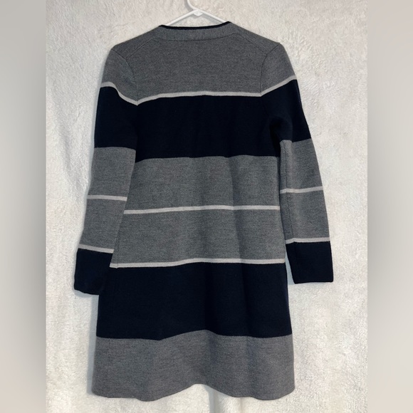 TALBOTS l Gray Blue Bold Color Block Long Cardigan Medium - Picture 5 of 6